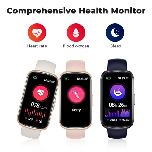 Fitness Tracker Smart Watch, 1.47" Full Touch Health Tracker with 24/7 Heart Rate & Blood Oxygen Monitor, Sleep Tracker, 3ATM Waterproof Step Tracker Activity Tracker for Women Men, Midnight Blue