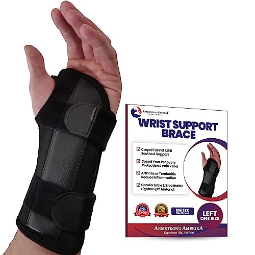 ARMSTRONG AMERICA Wrist Brace For Carpal Tunnel Left Hand + Wrist Wrap Compression Wrist Brace For TFCC Tears Large
