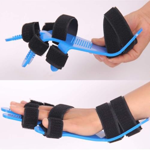 Finger Training Device Finger Orthotics Hand Splint with Wrist and Hand Brace Finger Mobility Hand Splints for Straightening Fingers Finger fingerboard rehabilitation training device (Blue) Blue