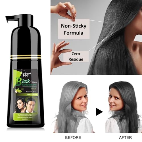 Hair Dye Shampoo, Natural Black, 200 mL