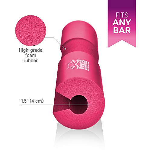 The X Bands Premium Barbell Pad, Squat Pads, Hip Thruster, Safety Neck & Shoulder Protection, Foam Padded Cushion for Weight Lifting, Gym Equipment, Glute Exercise, Lunges, Thrusts - 1 Pad w. 2 Straps Black - BeesActive Australia