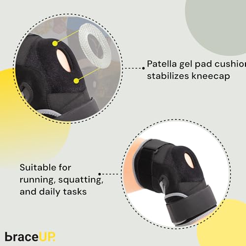 BraceUP Hinged Knee Brace Support for Knee Pain - Maximum Support and Comfort for ACL/PCL Injuries, Meniscus Tears, Arthritis (L/XL) L/XL