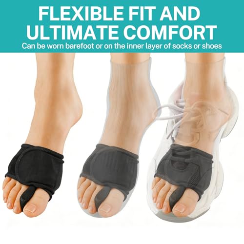 Bunion Corrector for Women Men, Adjustable Toe Straightener with Silicone clip pad and foam gasket, Breathable Mesh Bunion Relief Bunion Pads, Comfort Bunion Fix Brace for Correct Toes Alignment(1 Pair)