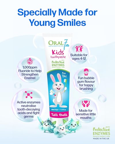 Oral7 Kids Fluoride Anticavity Toothpaste with Free-Toothbrushes