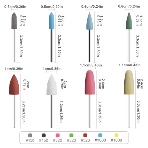 8Pcs Silicone Rubber Nail Drill Bit with 16 Holes Bits Holder Set 3/32'' Nail Art Silicone Polishing Drill Bits for Manicure Pedicure, Gel Grinding and Polishing Tools Purple Set