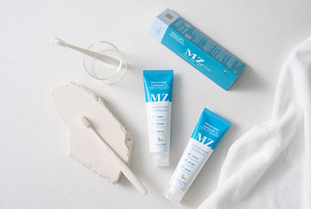 WISEMOTHER MZ Fresh Vegan Toothpaste 2-Pack – Fluoride-Free, SLS-Free Natural Mint Toothpaste with Lemon Oil & Xylitol, 120g Each, Fresh Breath & Healthy-Looking Gums 8.46 Ounce (Pack of 1)