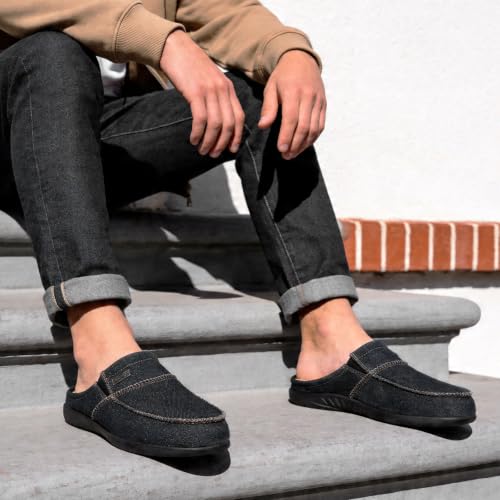 V.Step Mens Orthopedic Slippers with Arch Support House Shoes 13 Wide Black