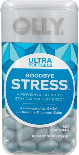 OLLY Ultra Strength Goodbye Stress Softgels, GABA, Ashwagandha, L-Theanine and Lemon Balm, Stress Relief Supplement - 60 Count (Pack of 2) 60 Count (Pack of 2)