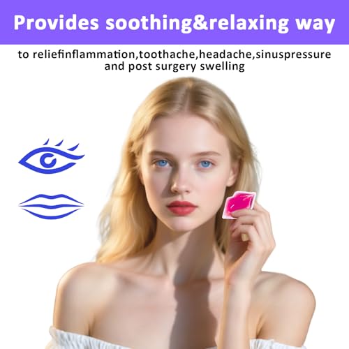 Lip Ice Pack for Injuries, Mini Small Gel Ice Pack, Hot and Cold Compress, Reduce Pain and Swelling, Dark Circles Fade, Eye Relax, Anti-Aging Lip Care Pad Gift for Girl Woman (Purple，10PCS) Purple, 10 Pcs