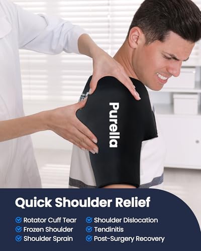 Shoulder Ice Pack Rotator Cuff Cold Therapy, Gel Ice Packs for Injuries Reusable with Long-Lasting Cooling, Thickened Ice Pack for Shoulder, Hot and Cold Pack for Pain Relief, Surgery Recovery Gifts