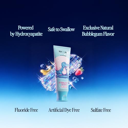 NOBS Jr. Kids Nano Hydroxyapatite Toothpaste – Fluoride Free, SLS-Free, Remineralizing - Dentist Formulated - Bubblegum Berry (Pack of 2) 3.4 Fl Oz (Pack of 2)