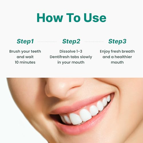 K-Nutra Dentifresh Mint Xylitol Tabs – Oral Probiotics for Bad Breath, Dry Mouth & Fresh Breath, 7 Billion CFU, Sugar-Free, GMO-Free, Gluten-Free, Natural Mint Flavor, 30 Tablets (Improved Formula)
