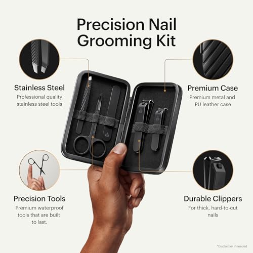 MANSCAPED® Shears 3.0, 5-Piece Precision Men’s Nail Grooming Travel Kit The Shears 3.0
