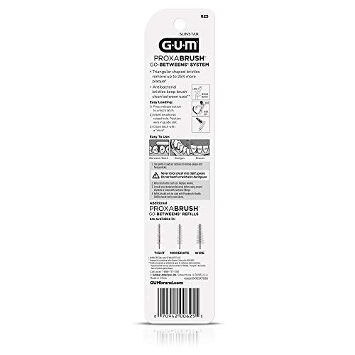 GUM Proxabrush Permanent Handle Refills, 4 Pack 1 Count (Pack of 1)