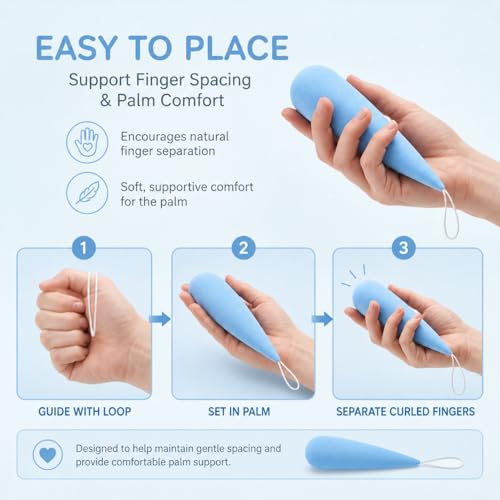 4 Pcs Hand Rehabilitation Anti Spasticity Pad, Carrot-Shaped Finger Contracture Prevention Palm Protector, Polyester Comfort Cushion, 7.9 in for Stroke Recovery, Muscle Tension Comfort