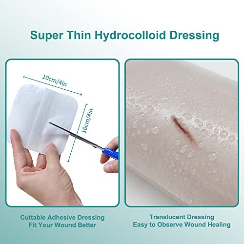 Niceful 5 Packs Sacral Silicone Foam Dressing 9x9 in, 10 Packs Hydrocolloid Dressing, Waterproof Foam Bandages for Sacrum Wound Sterile Wound Dressing