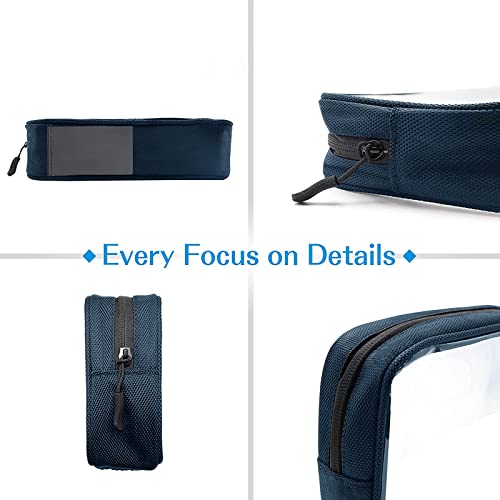 ProCase [2 Pack TSA Approved Travel Toiletry Bag Pouch -Navy/Red Bundle with Toothbrush Travel Case for Oral-B Pro 1000 1500 3000 5000 7000