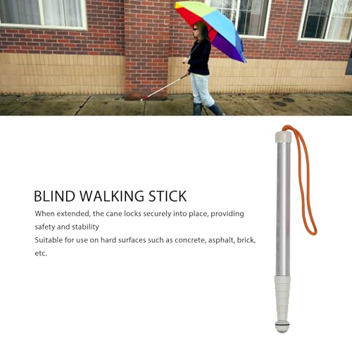 White Blind Cane, Walking Canes, Blind People Gadgets, Telescopic Blind Walking Stick, Anti Slip Shockproof Blind Reflective Cane with Storage Bag