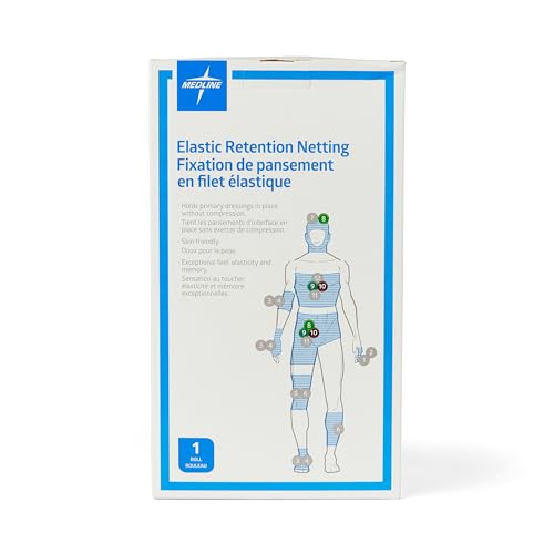 Medline Stretch Tubular Elastic Dressing Retention Net, Size 10, 41" x 25 yd., Ideal for Wound Care, Single Pack