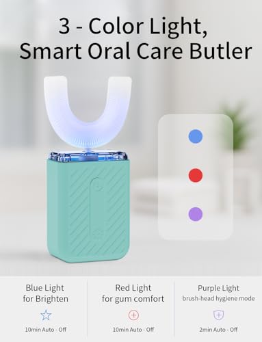 U-Shaped Electric Toothbrush, 4 Modes, 60-Second Clean, ultrasonic Toothbrush with Magnetic Contact Charging