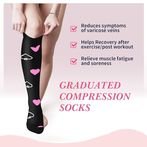 Sooverki Compression Socks for Women & Men 6 Pairs is Best Supportive Knee High Stockings for Circulation, Travel, Nurses 01 Assorted 1 Large-X-Large