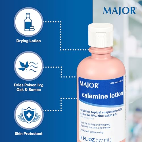 MAJOR Calamine Lotion - Calamine Topical Suspension USP Skin Protectant - 6 Fl Oz (177 mL) (1 Pack) 6 Fl Oz (Pack of 1)