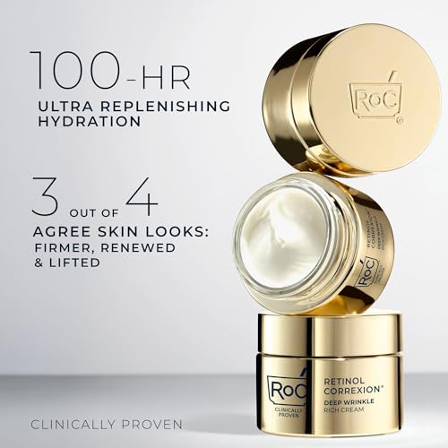 RoC Deep Wrinkle Rich Cream, Daily Anti-Aging Firming Cream, fragrance-free