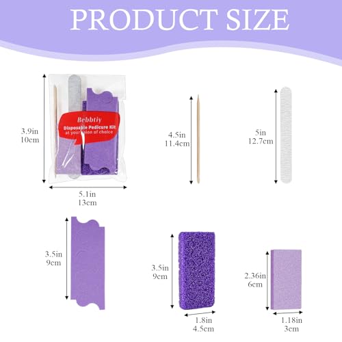 5 in 1 Disposable Pedicure Manicure Kit Sets (20, Count, 80/100 Grit) 20