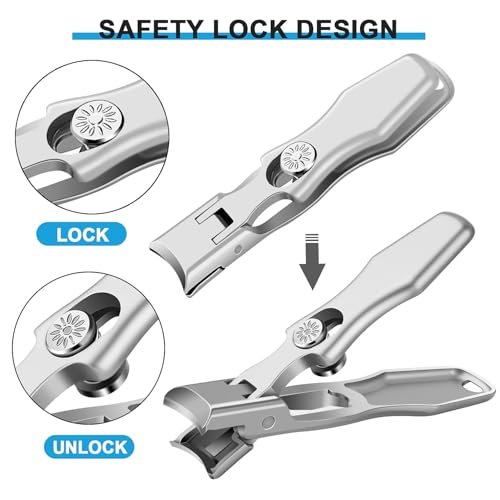 VELKOMIN Heavy Duty Nail Clippers for Thick Toenails for Men, 15 mm Wide Jaw, Ultra-Sharp and Durable Fingernail Toenail Clippers for Thick Hard Ingrown Nails, 18 Months Replacement Warranty