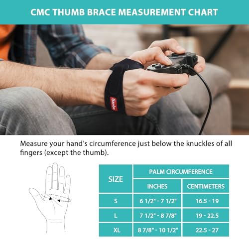 Gambo Thumb Brace for CMC Arthritis Joint Pain Relief (Left Hand, Small) Left Hand
