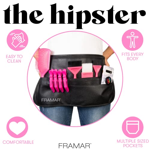 FRAMAR Hipster Salon Hairstylist Waist Belt with Shears Pouch Black