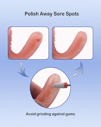 Polishing and Repair Kit for Acrylic Base and Reline Materials, At-Home Care to Adjust Sore Spots, Smooth Rough Edges, Remove Hardened Glue, Clean Stubborn Stains and Restore Shine