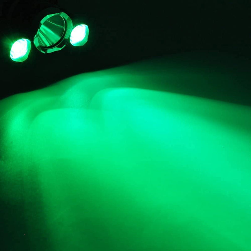 USB Rechargeable Green Light Headlamp,5000 High lumens Brightest White & Green LED Hunting Headlamps,IPX4 Waterproof Zoomable Work Headlight Head Flashlight for Camping, Hiking, Running