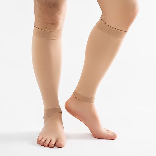 20-30mmHg 1 Pair Calf Compression Sleeve Men and Women Wide Brace for Leg Support Shin Splint Pain Relief Skin Large