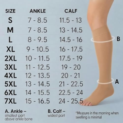 ABSOLUTE SUPPORT Sheer Knee High Compression Socks 20-30mmHg X-Large Beige