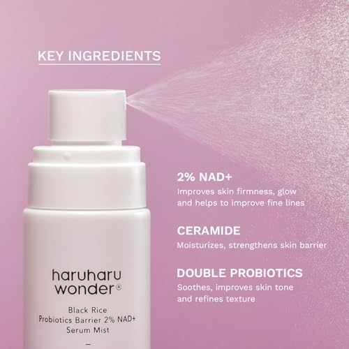 haruharu wonder Black Rice Probiotics 2% NAD+ Serum Mist, 2.70 fl. oz