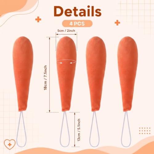 4 Pcs Palm Protector for Hand Contracture Carrot Shape, Orange 4