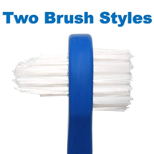 Rehabilitation Advantage Denture Scrub Brush & Suction Cup Holder,Red/Gray (Pack of 2) Pack of 2