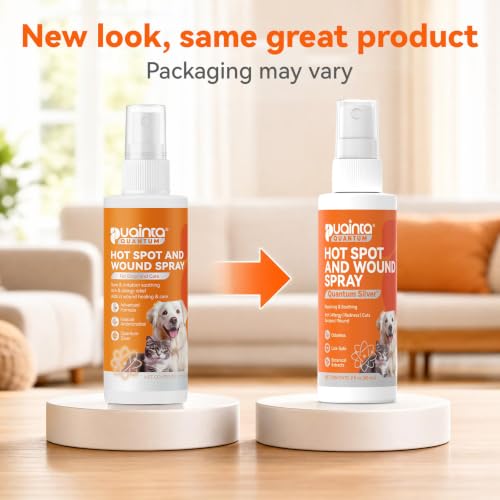 PUAINTA Dog Hot Spot Spray for Itch Relief - Quantum Silver Pet Skin Care 2oz