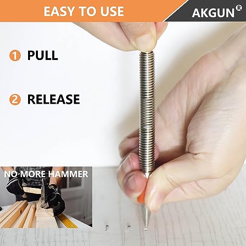 2-Piece Dual Head Nail Setter Kit, Hammerless Nail Set Trim Pak for Wood 2-Piece Combo Nail Setter Set