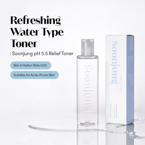 ETUDE SoonJung pH 5.5 Relief Korean Toner for Sensitive Skin, 6.76 fl oz 6.76 Fl Oz (Pack of 1)