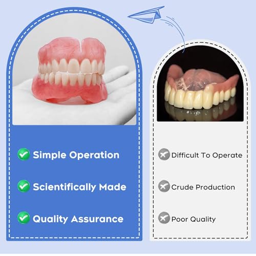 Do It Yourself Denture Fake Teeth Top and Bottom Temporary Teeth, Easy and Convenient, DIY Denture Kit,Customizable Denture Solution,Tooth Repair kit，Fake Teeth repair-250625-6