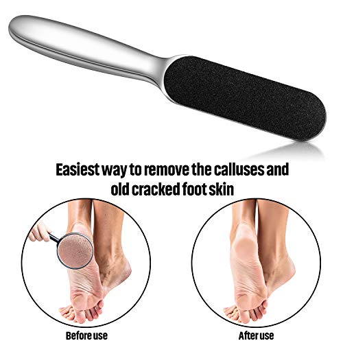 Mudder 2 Pack Pedicure Foot Files with 20 Replaceable Refill Pads,Silver Silver