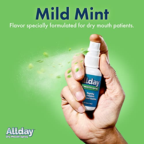 Allday Dry Mouth Spray - Maximum Strength Xylitol, Fast Acting, Long Lasting, Non-Acidic (Pack of 4) 1.5 Fl Oz (Pack of 4)