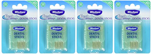 Wisdom Fresh Effect Dental Wood-Count, Pack of 4, 400-Count 100 Count (Pack of 4)