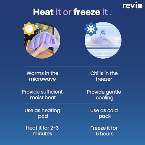 REVIX Microwave Heating Pad for Back with Moist Heat, Extra Large Microwavable Heated Wrap for Lumbar, Waist, Stomach, Shoulder and Neck Hot or Cold Pack, Reusable, Portable Orchid