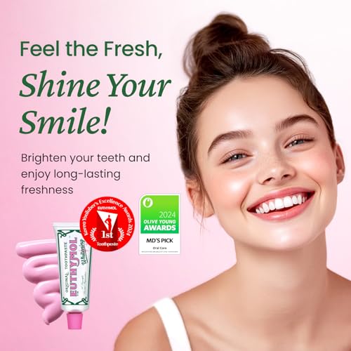 EUTHYMOL Pink Toothpaste Duo 3.7 oz Each | Original & Whitening Toothpaste