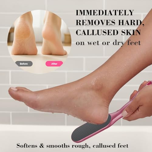 Nano Glass Foot File, Foot Callus Remover & Foot Scrubber for Smooth Feet, Professional Pedicure Tool (Heel Socks & Cracked Heel Stick Included), Blue