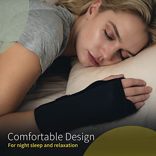 BraceUP Carpal Tunnel Wrist Brace Night Support Lightweight Splint with Cushioned Pads, Night Sleep Wrist Support Brace for Pregnancy, Hand Support, and Tendonitis Arthritis Pain Relief One Size