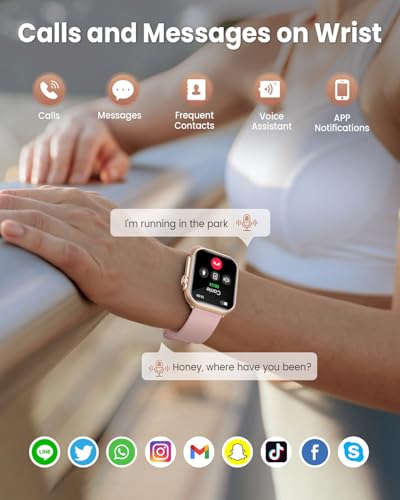 Smart Watch for Android/iPhone, Fitness Watches for Women with Waterproof Gold 1.83"